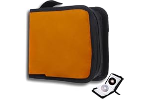 qhklew CD Tasche für 40 Disc, CD DVD Discs Aufbewahrungstasche, mit Reißverschluss Oxford Handtaschen, Mappe zur Aufbewahrung, Platzsparend für Auto und Zuhause (Orange Farbe)