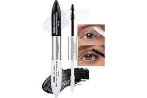 EONFAVE 2 w 1 tusz do rzęs + primer, 5D biały podkład i tusz do rzęs, wodoodporny, teleskopowy tusz do rzęs, odporny na rozmazywanie i trwały, intensywny i kręcony, podkład do bardzo długich rzęs, makijażu