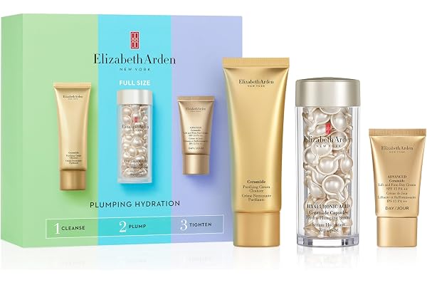 Elizabeth Arden Hyaluronique Ceramide Capsules, Coffret Repulper en un Seul Geste, Soin Hydratant et Repulpant, Cadeau pour femme