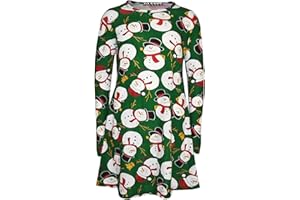 A2Z 4 Kids Girls Dress Christmas Dress Round Neck Full Sleeves Comfortable Lightweight Trendy Xmas Party Wear Festive Dresses 5-13 Years