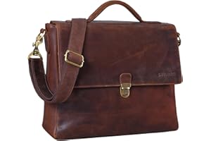 STILORD 'Chase' Borsa Ventiquattrore Uomo Pelle Borsa a Tracolla Vintage Borsa Business per Documenti DIN A4 Borsa da Ufficio Classica Trolley Agganciabile in Cuoio