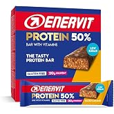 Enervit, Protein Bar 50% Salted Caramel, 20g Protein, Low Sugar, with Vitamins D and B6, For Recovery After Sport, Salted Car