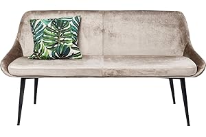 ‎KARE Kare Design Bank East Side, Grau, Polsterbank, Sitzbank, Samtoptik, Stahlfüße, 82x154x64 cm (H/B/T)