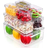 Heuchaey 7-Piece Refrigerator Pantry Organizer | Food Organizer Plastic Storage Box for Drinks, Kitchen, Refrigerators, Cabin