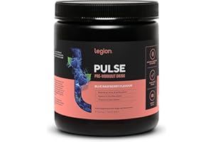 Legion Pulse Pre Workout Supplement - All Natural Nitric Oxide Preworkout Drink to Boost Energy, Creatine Free, Naturally Sweetened, Beta Alanine, Citrulline, (Blue Raspberry)