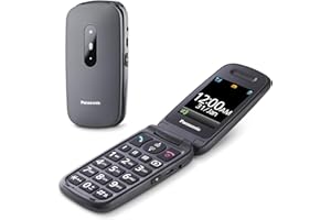 Panasonic KX-TU446EXG 2G Seniorenhandy ohne Vertrag (SOS-Notruftaste, Stoßfest, Sprachverstärker, große getrennte Tasten, große Schrift und Nummernanzeige, 2,4 Zoll Farbdisplay, Klapphandy, grau
