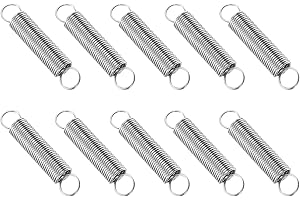 PATIKIL Extension Spring, 10pcs Wire Diameter 0.6mm, OD 6mm, Free Length 30mm 304 Stainless Steel Dual Hook Tension Springs for Lawn Tractor Home Repairs DIY, Silver