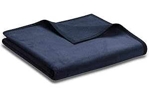 biederlack® flauschig-weiche Kuscheldecke aus Baumwolle & Polyacryl I Made in Germany I Öko-Tex Made in Green I nachhaltig produziert I einfarbige Wohndecke Cotton Uni - Dunkel-Blau in 150x200 cm