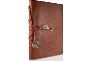 RYMALL Carnet De Voyage A5, Journal Intime, New Cuir Vintage Magique Key String Notebook Journal Blank Agenda Jotter Cahier Corde Vintage Intimate Diary (Café)