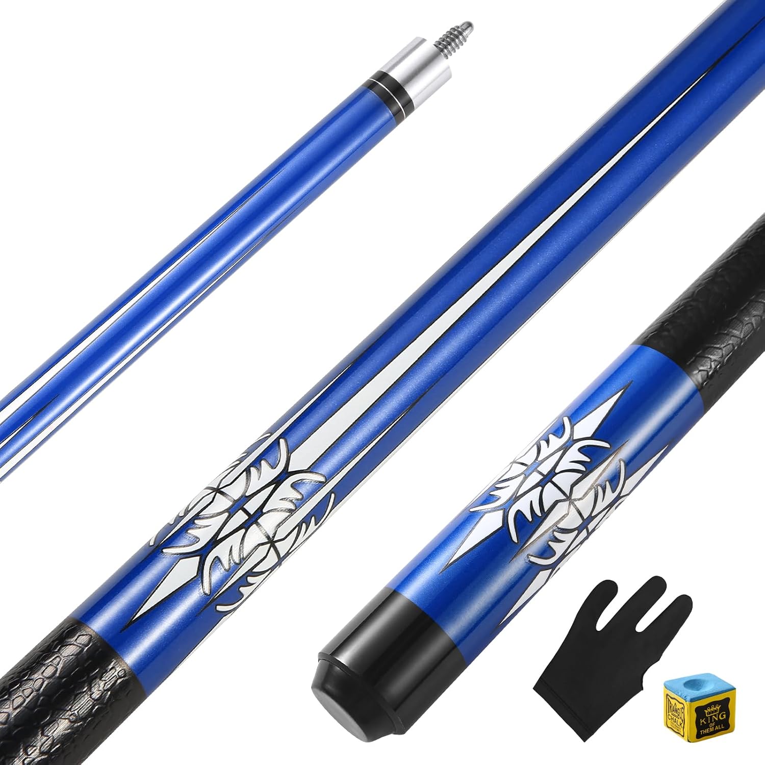 ASMPCUE Taco de Billar de 58 Pulgadas, Tacos de Billar de Madera Dura, Puntas de 13 mm para Jugadores de Billar Profesionales, Palos de 1/2 para Billar y Deportes