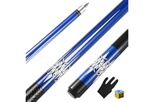 ASMPCUE Stecca da Biliardo da 58 Pollici Hardwood Pool Cue 13 mm Punte per Giocatori di Biliardo Professionisti, 1/2 Stecche per Biliardo Tavolo Sport