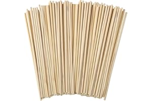 YYTOL Wooden Sticks for Crafting, 100 Pcs Wooden Dowel Rods Round Wood Dowling Rods Hardwood Sticks for Crafts DIY 300mm x 3mm