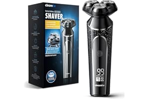 CLEANWISE Rasierer Herren Elektrisch, Elektrorasierer Herren, 3D Rasier Bart Trimmer, Nass- und Trockenrasierer, Magnetische Rasierköpfe, IPX7 Wasserdichter Elektrorasierer, USB-C, 90min Laufzeit