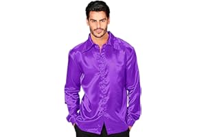 W WIDMANN MILANO Party Fashion - koszula disco 70s, koszula z długim rękawem, satynowa koszula, karnawał