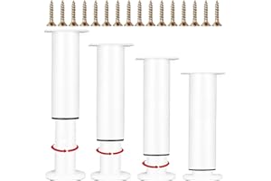 Bigingjia 4 Stück Möbelfüße Höhenverstellbar,Möbelbeine Metall Weiß, Möbelfüße Verstellbare,DIY Füße für Möbel 120-180mm, Bettfüße für Sofa, Nachttisch, Schrank,einsetzbar für Verschiedene Möbeltypen