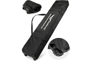 BlesMaller Torba snowboardowa na kółkach, wyściełana podróżna torba narciarska dla desek do 170 cm, kasków, butów narciarskich i akcesoriów