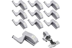 ALFFREUDE 10 Pcs Lumières Charnière Universal Lumière D'armoire Couleur Blanc Chaud 12V 23A Batterie pour Cuisine Maison Meubles Armoire Porte D'armoire