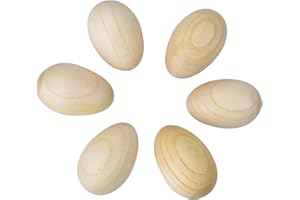 ACAMPTAR Set von 6 Stueck Holz Percussion Musical Egg Maracas Egg Shaker Musikinstrument Spielzeug Fuer Kinder