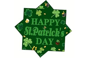 ZMUPL 20pcs St Patricks Day Napkins Paper, St Patricks Day Dinner Table Decorations Serviettes Irish Green Shamrock 2-Layer Napkins Disposable Clover Serviettes St Patricks Day Party Tablewear