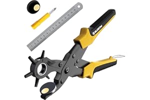 BLOSTM Lochzange Für Leder Lochzange Gürtel Gürtel Locherzange 2mm - 4.5mm Lochzange Leder Für Schuhe, Karten, Kunsthandwerk, Leinwand, Taschen, Weiche Kunststoffe - Komplettes Werkzeugset