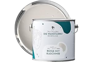MissPompadour abwaschbare Wandfarbe Beige mit Kaschmir 2,5L - hohe Deckkraft & Ergiebigkeit - matte, scheuerbeständige Innenfarbe - geruchsarm, wasserbasiert, atmungsaktiv - Die Nützliche