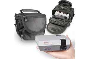 Orzly® Sac de voyage et de rangement pour Nintendo NES Classic Edition (nouvelle version 2016 de la console NES) – Compatible avec console + câble + 2 manettes – Comprend bandoulière + poignée de