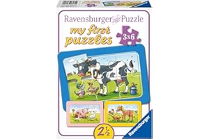 Ravensburger Kinderpuzzle - 06571 Gute Tierfreunde - My First Puzzle mit 3x6 Teilen - Puzzle für Kinder ab 2,5 Jahren