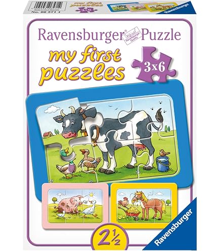 Ravensburger Puzzle pour Enfants - 05095 Enfants Animaux du Monde Entier - Puzzle pour Enfants à partir de 3 Ans, avec 2 x 12 pièces