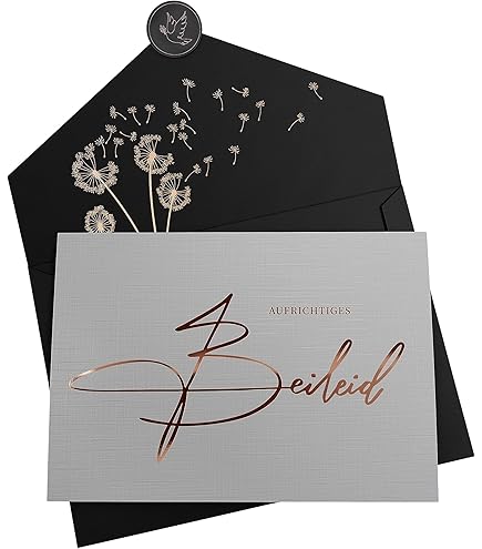 E&G Beileidskarten Set 8 Stück A6 - Stilvolle Trauerkarten Mit Umschlägen