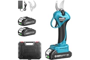 SeeSii Tijeras de Podar Eléctricas, Tijeras de Podar con Baterías 2x2000mAh, Diámetro de Corte 33 mm, Tesoura de Podadora Electrica Brushless para Jardinería, Árboles Frutales, Viñedos