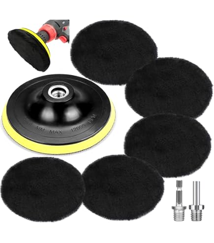 8 Stück Polierscheiben 125mm - Wollfaser Aufsätze Für Winkelschleifer