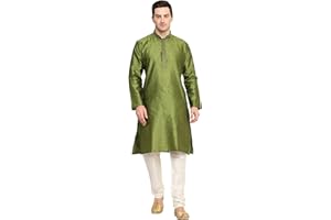 ITOS365 Herren Tunika Kunst Seide Kurta Pyjama Set mit Stickerei Zari Arbeit indische Kleidung Hochzeit Party Kleid Geschenke