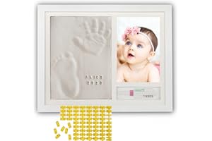 PITI COT PICCOLE COSE CHE CONTANO PITI COT Cadre Empreintes Bébé | Cadeau Naissance Personnalisé | Lettres Nombres et Porte Bracelet Naissance| Kit Empreinte Pieds et Mains Bébé | Cadeau Jeune Maman Bebe Fille et Garçon