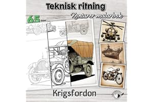Teknisk ritning: Konturer malarbok Krigsfordon Teknisk ritning: Arkitektur målarbok med krigsfordon, flygplan och fartyg - fö