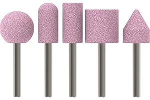 Bosch 5x PRO Steel Mounted Point Set for 6 mm Longlife Straight Grinders, Drills and Cylindrical Shank (for Steel, Cast iron, Ø 25, 15, 15, 25, 20 mm, Professional Accessory Straight Grinder)