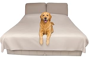 SILLY LEGACY Funda Protectora (Extragrande, 254 x 244 cm) Suave, Fina, Reversible Impermeable para la Cama, el sofá, los Muebles, para Perros, Gatos y Otras Mascotas revoltosas; también para niños