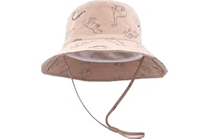 SEYUFN Bob Chapeau de Soleil Bébé Garçon Chapeau de Seau à Bord Large Bébé Fille Chapeau de Coton Réglable UV Protection Chapeau d'été pour Enfants