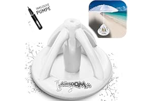 Airboom - aufblasbarer Schirmständer für Strandschirme Getränkekühler Sonnenschirmhalter Strand Camping Sonnenschutz (White)