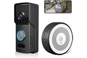 JIGATONEDA Sonnette Vidéo sans Fil avec Caméra, 1080P Visiophone avec Carillon, Exterieur Etanche IP65 Sur batteries, Audio bidirectionnel, Vision Nocturne, TF/Cloud de Stockage, Compatible avec Tuya