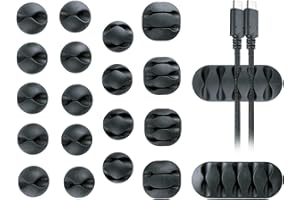 Desire2 - Fermacavi multiuso con sistema di gestione dei cavi e organizer per cavi, autoadesivi per la gestione della scrivania, clip USB per cavo di ricarica per TV, PC, cuffie, colore: nero