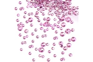Jollin - Strass in vetro con retro piatto, diamanti sintetici per nail art, 6 misure da ss4 (1,6 mm) a ss12 (3 mm), 3456 pezzi rosa