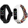 kwmobile Nylon Watch Strap Compatible with Oppo Band Sport Strap - 2x Fitness Tracker Replacement Wristband with Clasp
