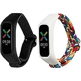 kwmobile 2x Cinturino Nylon Compatibile con Oppo Band Sport Cinturino - Set Cinturini con Fibbia 14-22 cm nero/verde