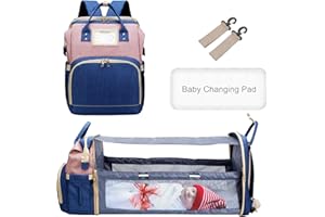 BURSUN Baby Wickeltasche/Rucksack, lässiger Wickelrucksack, multifunktionaler Großraum-Reiserucksack mit Wickelauflage und Schnullertasche für Mama und Papa.