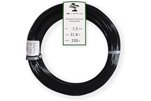 Grow A Bonsai Tree Anodowane aluminium 1,5 mm drut bonsai 250 g duża rolka (170 stóp) - (1,5 mm, czarny)…