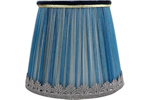 FERCAISH Stoff-Lampenschirm, Jute, zum Anklippen, Kronleuchter, Lampenschirme, Leinen, Lampenschirm für Tisch, Kronleuchter, Wandlampe, Wohnzimmer, Schlafzimmer (blau)