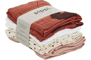 Pippi Organic Cloth Muslin Bavoir, Redwood, 65x65 Mixte bébé