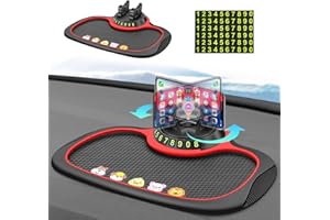 Junerain Tappetino antiscivolo for cruscotto auto universale, rotante a 360 gradi 4 in 1 Antiscivolo Auto Cruscott Tappetino er Telefono Antiscivolo, organizer for cruscotto auto accessori