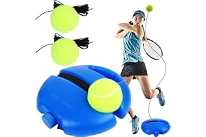AKONE Tennistränare, tennistränarset, träningsbräda med 3 trådbunden tennisboll, självstudier, tennis, övningsverktyg, tennisträningsutrustning för utomhusbruk, solotträning för vuxna