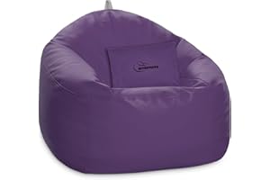 Diverpuff Puff Pelota con Cojin Incluido - Puf con Relleno Incluido Interior y Exterior - Adultos y niños (Lila)